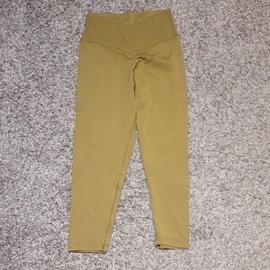 Offline by Aerie Leggings Real Me 7/8 Hi-Rise Large Short Inseam Tan Gym Workout